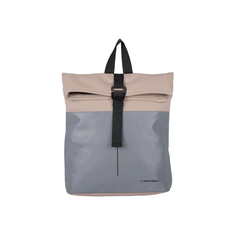 New Rebels Bowie New York Reflective Old Pink Mini Rolltop Rucksack