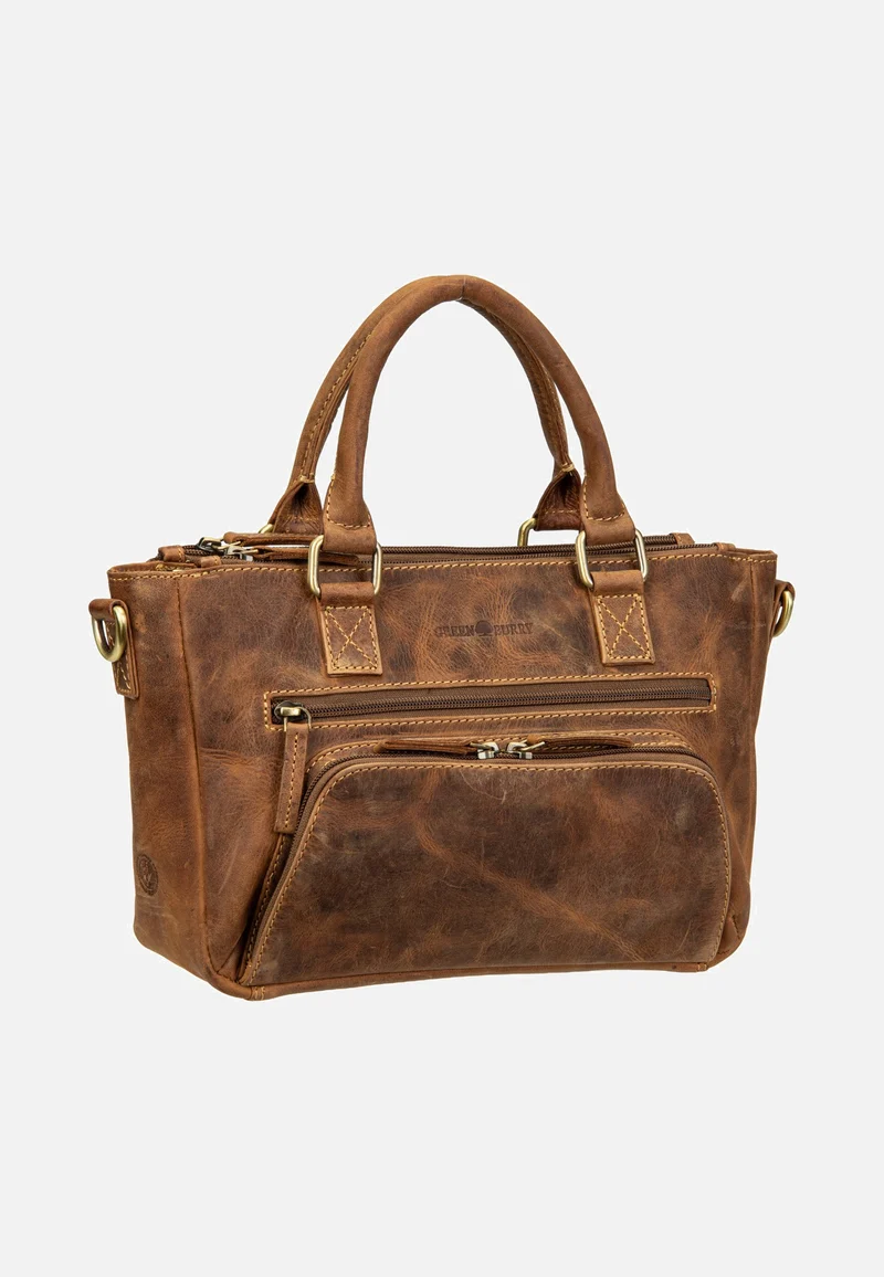 Vintage Umhängetasche 3Zips Sattelbraun - Tote Bag