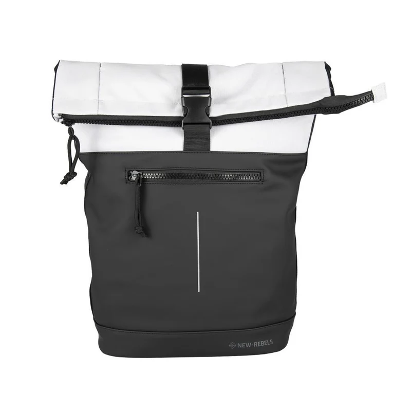New Rebels Backham New York Black Grey Rolltop Rucksack