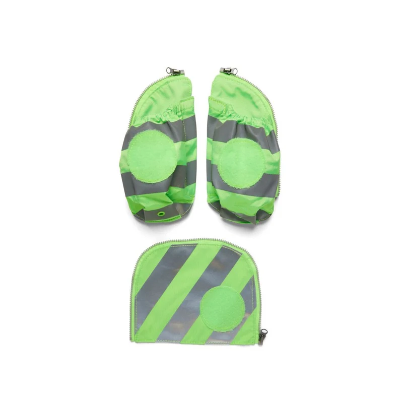 Ergobag Seitentaschen Zip-Set mit Reflektorstreifen Grün 3tlg.