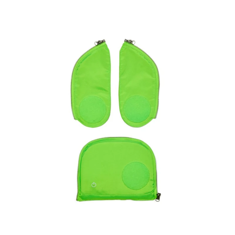 Ergobag LED Sicherheitsset Grün Fluoreszierende Zip-Flächen 3tlg.