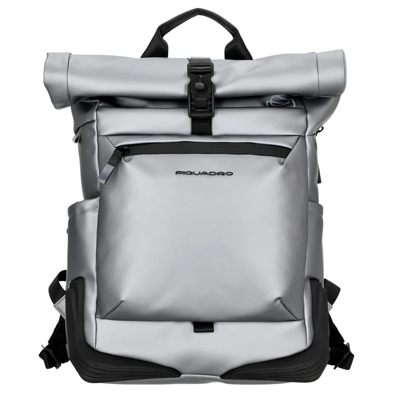 Piquadro Roll Top - Fahrradrucksack 15.6" 47 cm (silber/schwarz)
