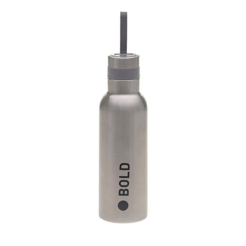 Lässig Trinkflasche 0,75 Liter Edelstahl Silver