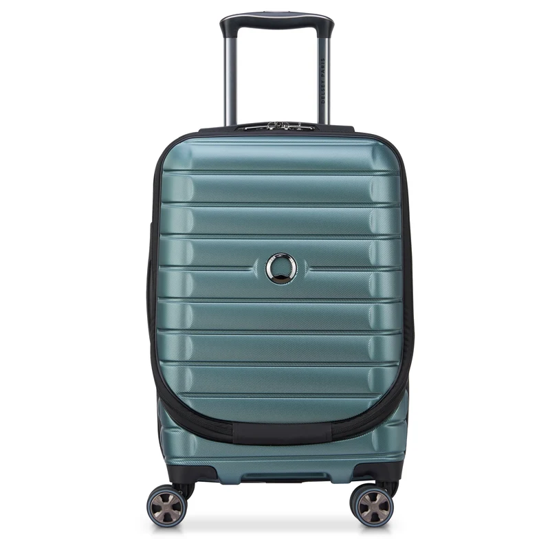 Delsey Paris Shadow 5.0 - 4-Rollen-Kabinentrolley mit Vortasche S 55 cm erw. USB (gruen)