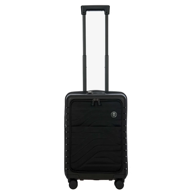 Brics BY Ulisse - 4-Rollen-Kabinentrolley mit Vortasche 55 cm erw. USB (black, 55 cm (Vortasche))