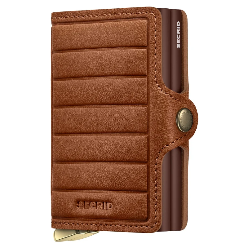 Secrid Twinwallet Emboss Lines - Kreditkartenetui 12cc 10.2 cm RFID (cognac+)