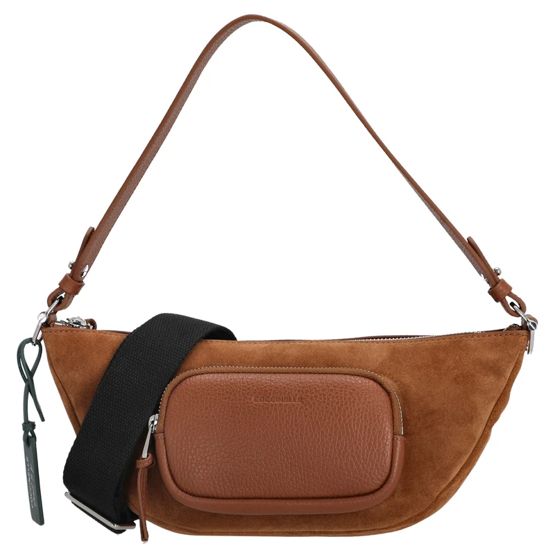 Coccinelle STG Paki Suede - Schultertasche 32 cm (cognac)
