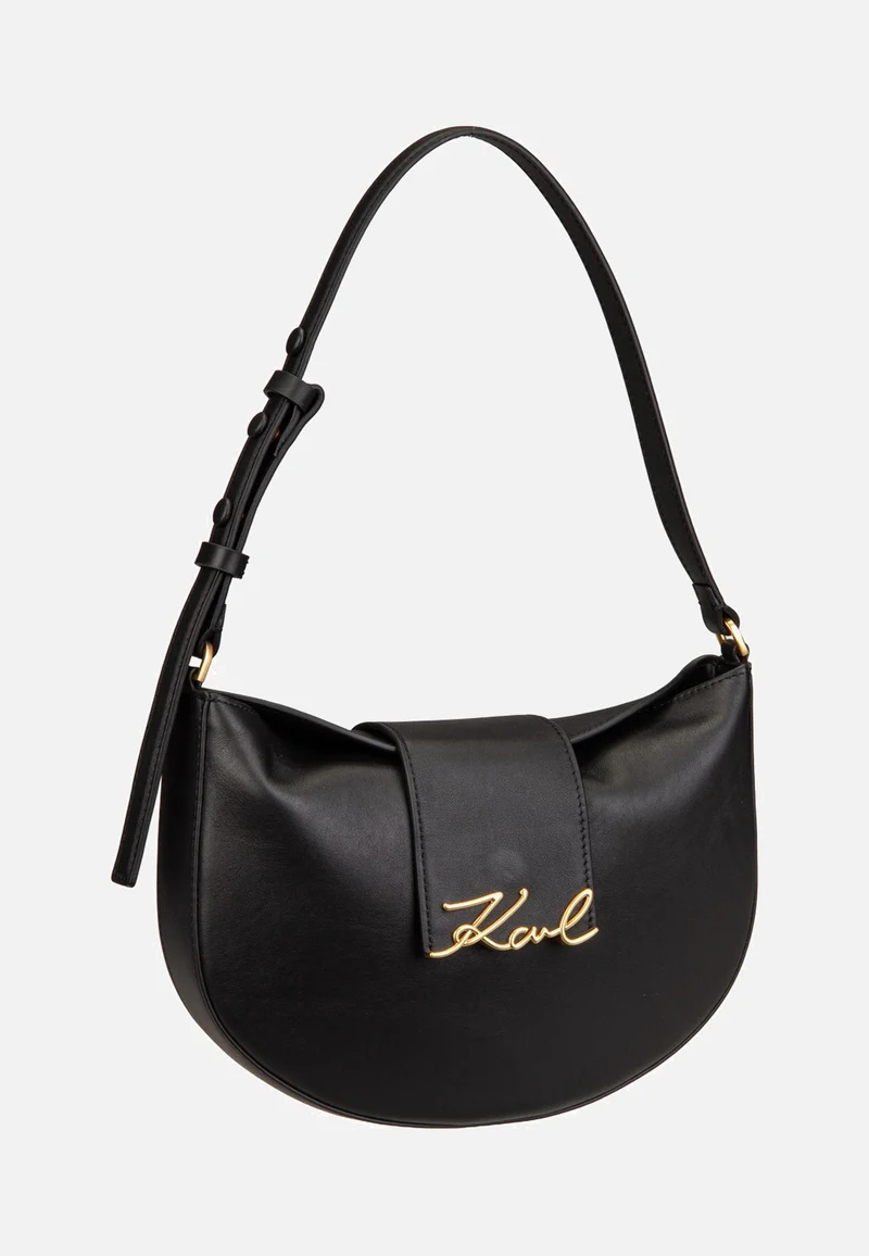 K/Signature FL Halfmoon SHB Black/Gold - Umhängetasche