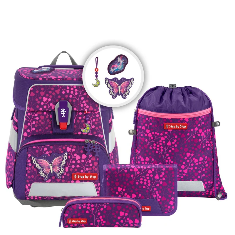 Step by Step Space Shine - Schulranzen Set 5tlg. (Butterfly Night Ina)