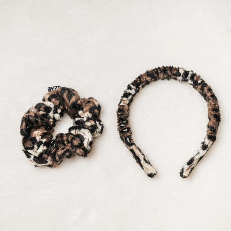 Haarreif und Scrunchie leo braun