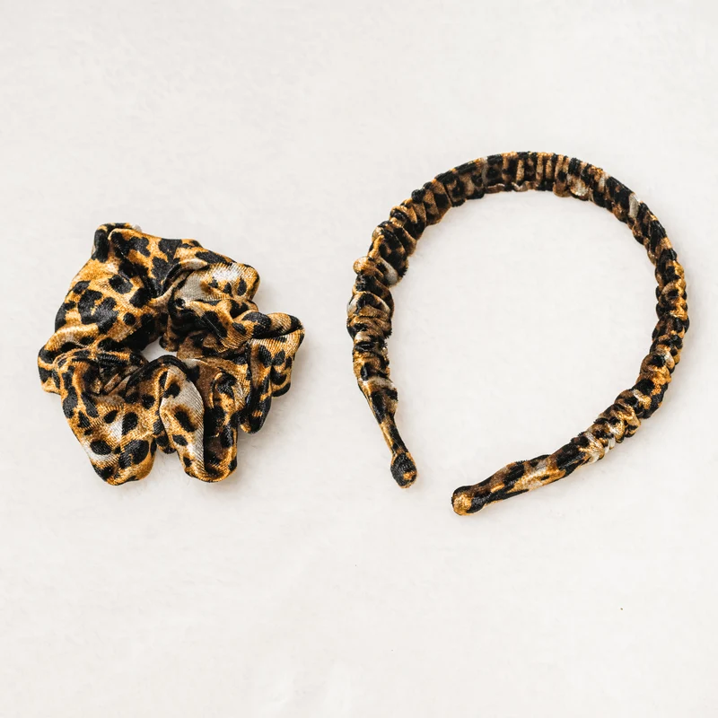 Haarreif und Scrunchie leo