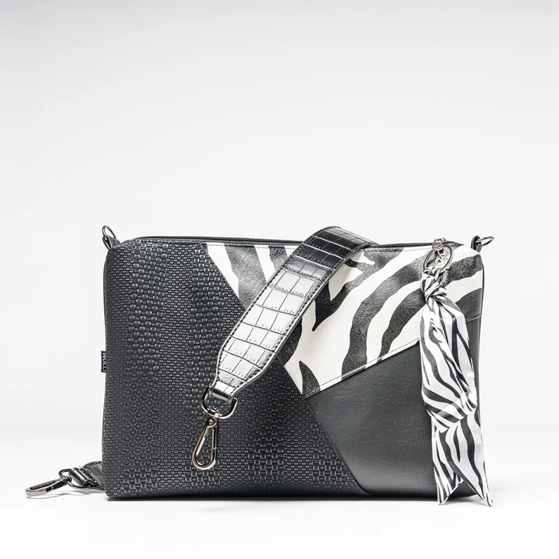 Mini-Cross-Body-Bag schwarz Zebra