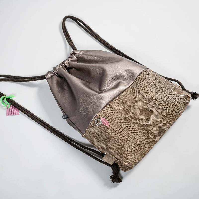 Rucksack beige Kroko