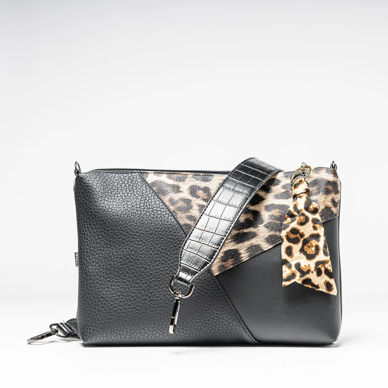 Mini-Cross-Body-Bag schwarz leo
