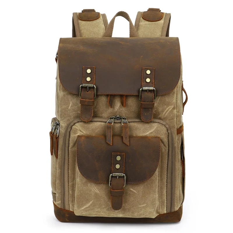 Vintage Leather Camera Backpack | DENALI