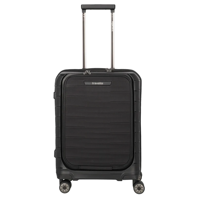 Travelite Mooby - 4-Rollen-Kabinentrolley mit Vortasche S 55 cm (black)