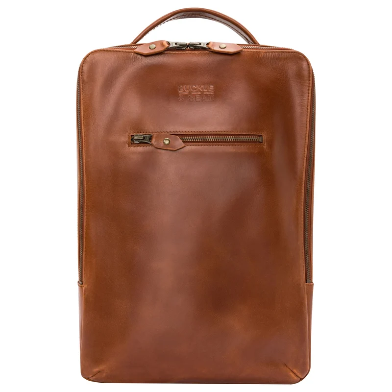 Buckle & Seam Leon - Rucksack 15" 41 cm (cognac/dots)