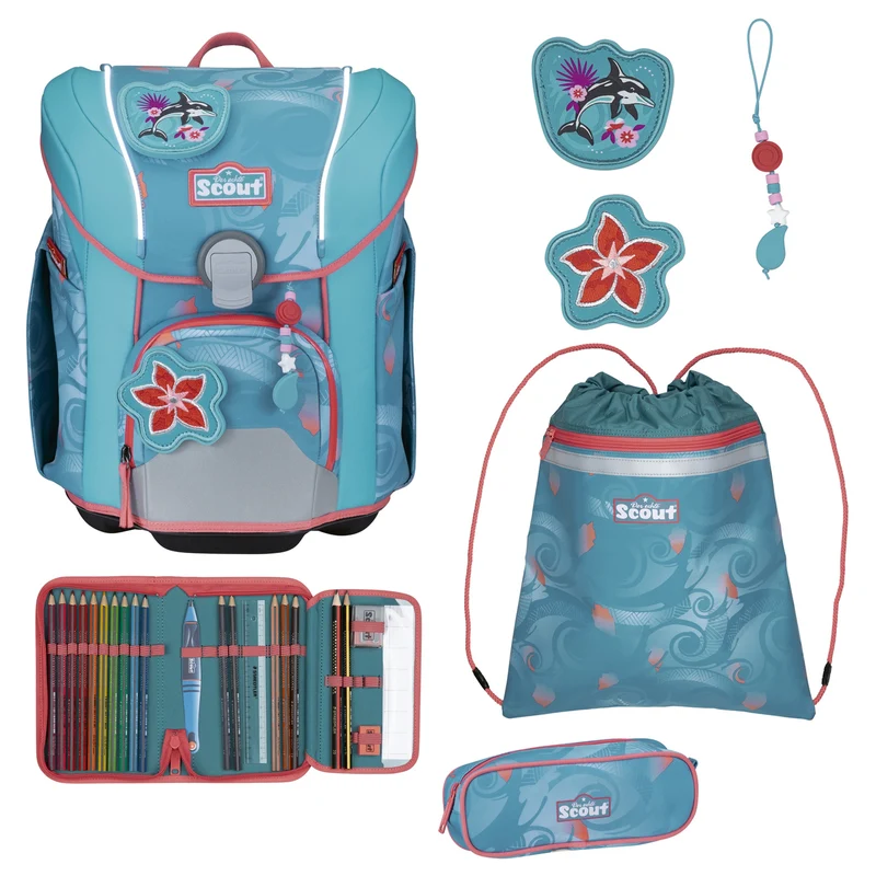 Scout Micro Exklusiv Safety Light - Schulranzen Set 4 tlg. (Aloha)