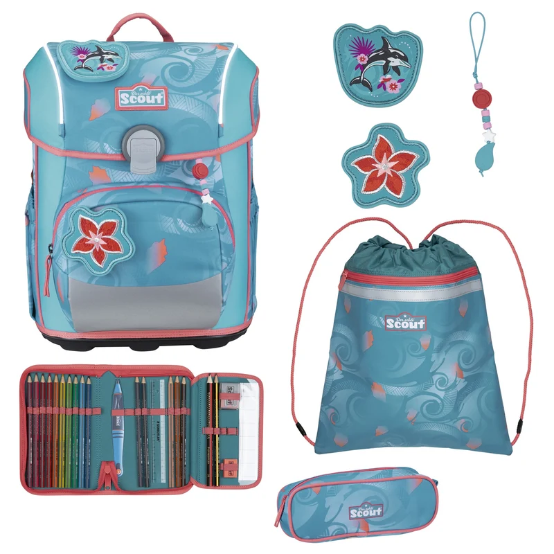 Scout Neo Exklusiv Safety Light - Schulranzen Set 5 tlg. (Aloha)
