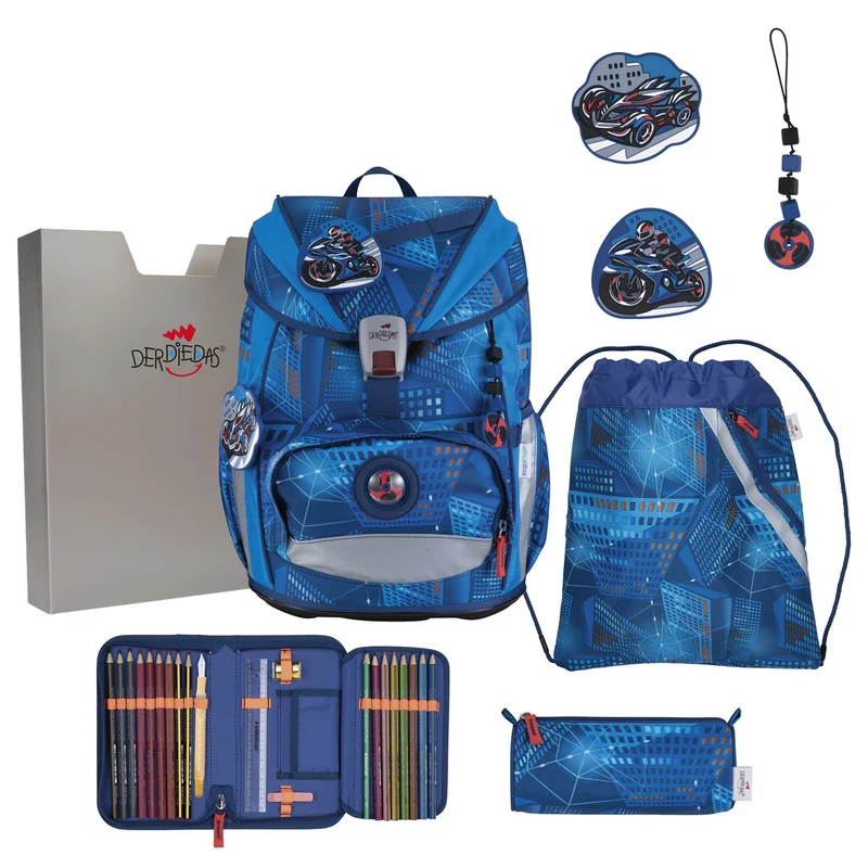 DerDieDas ErgoFlex Light - Schulranzen Set 5tlg. 800g (Turbo Speed)