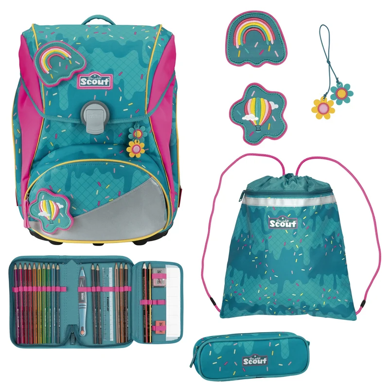 Scout Alpha DIN - Schulranzen Set 4 tlg. (Happy Confetti)