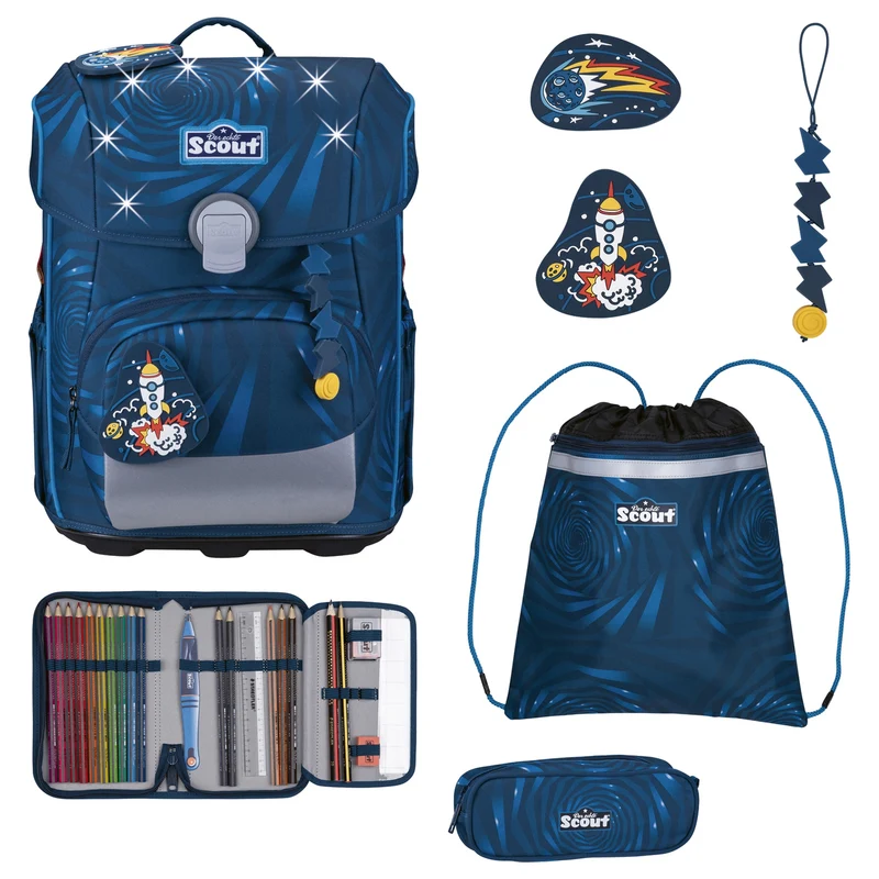 Scout Neo Exklusiv LED - Schulranzen Set 4tlg. (Rocket Rider)