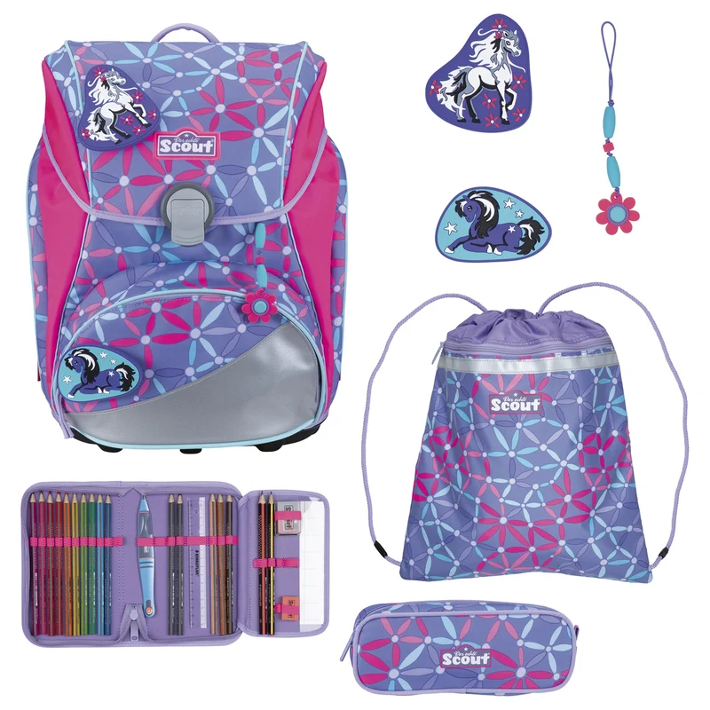 Scout Alpha DIN - Schulranzen Set 4 tlg. (Pony Love)