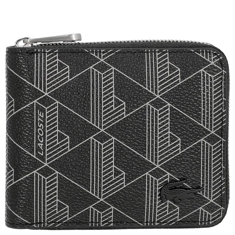 Lacoste The Blend - Geldbörse 3cc 11 cm RFID (monogram noir gris)