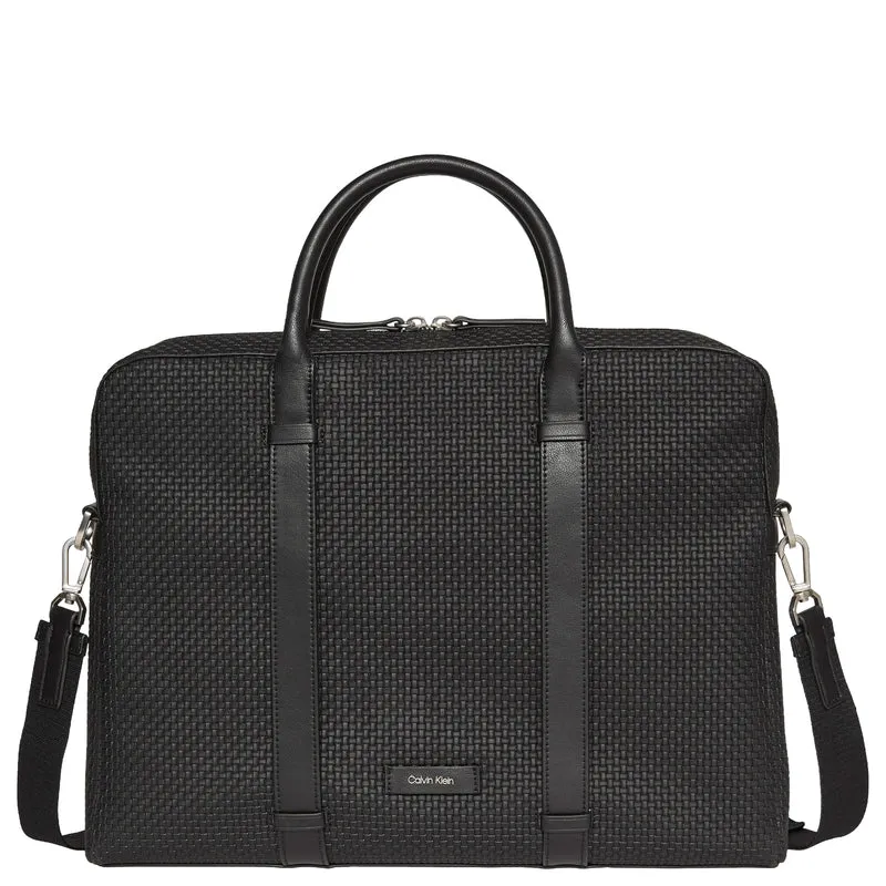 Calvin Klein Embossed Woven - Aktentasche 37.5 cm (black)
