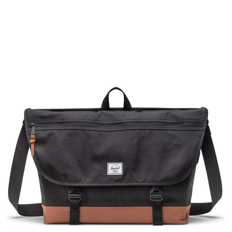 Herschel Cove Messenger - Umhängetasche 16" 50 cm (black/saddle brown)