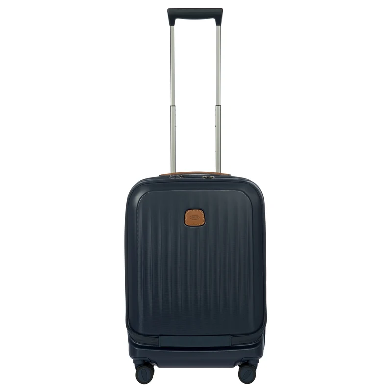 Brics Taormina - 4-Rollen-Kabinentrolley mit Vortasche 55 cm erw. USB (blau)