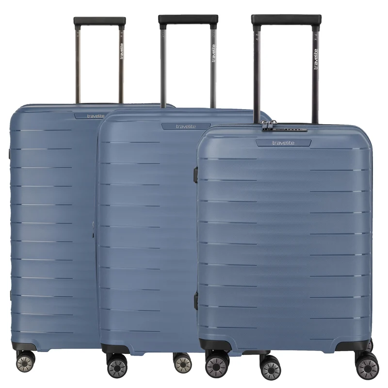Travelite Mooby - 4-Rollen-Trolley Set L/M/S 3tlg. erw. (marine)