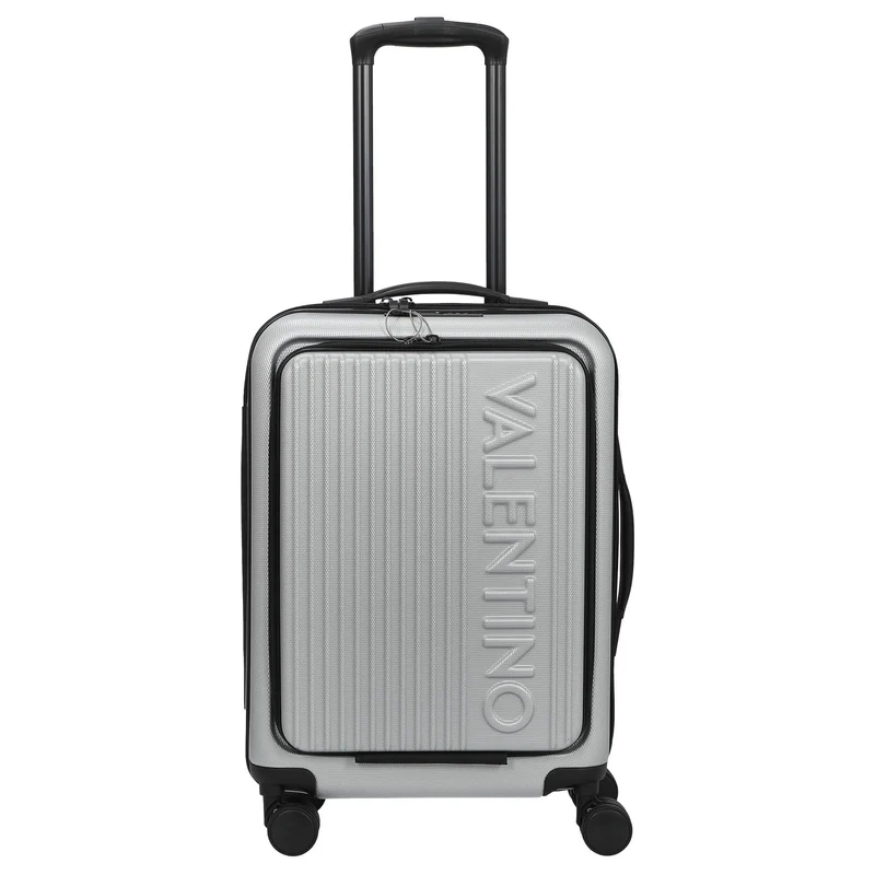 Valentino Bags Lexplor - 4-Rollen-Kabinentrolley mit Vortasche 14" 55 cm (silver)