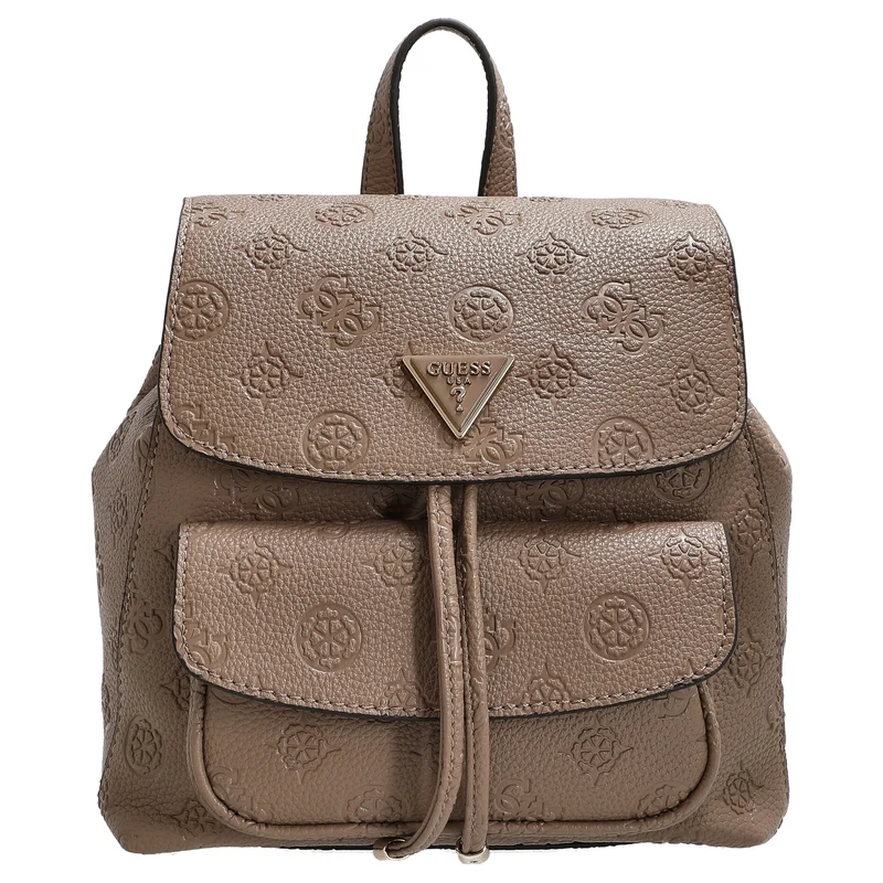 Guess Cresidia II SML - Rucksack (dark taupe logo)