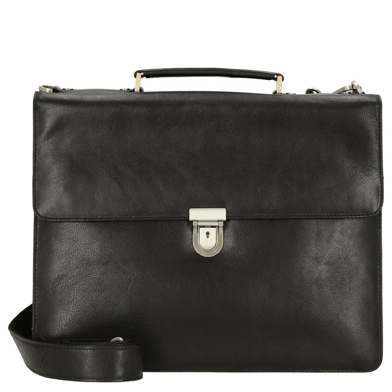 Leonhard Heyden Tradition - Aktentasche 1 Fach Leder 15" 38 cm (schwarz)