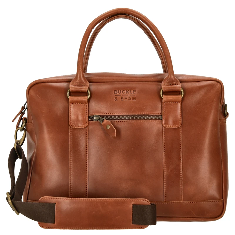 Buckle & Seam Everett - Aktentasche 16" 38 cm (cognac)