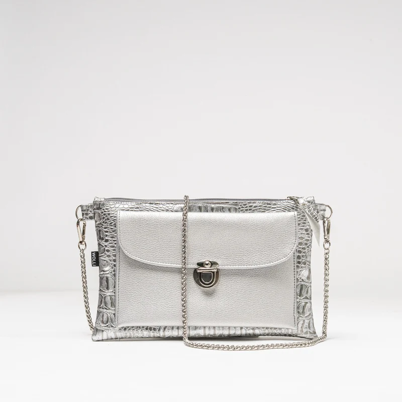 Metallic Summer-BAG silber kroko