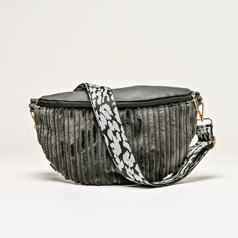 Bauchtasche grau Kord