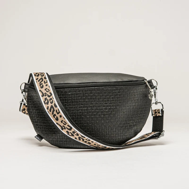 Bauchtasche schwarz Karo
