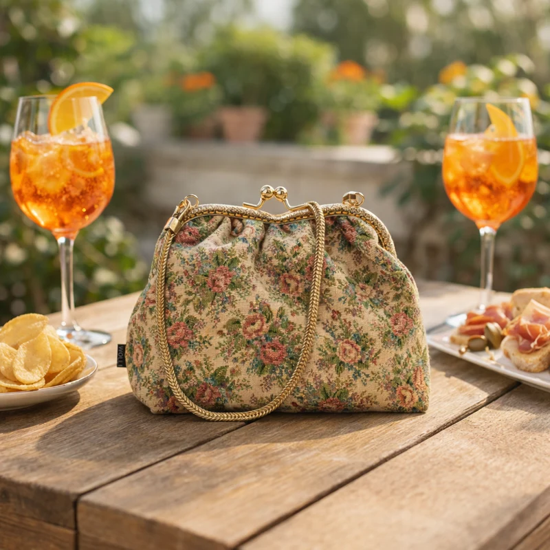 Clip-Bag Blumen gold