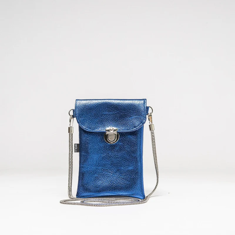 Handytasche metallic blau