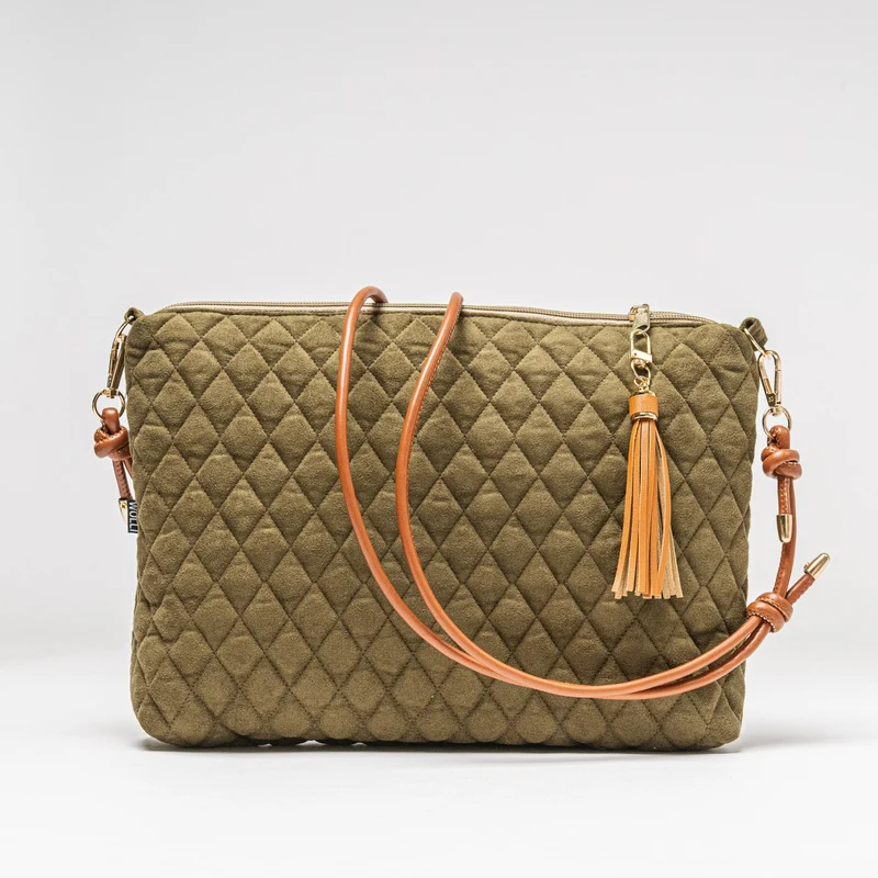 Mini-Cross Samt gesteppt olive