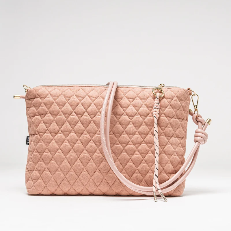 Mini-Cross Samt gesteppt rosa
