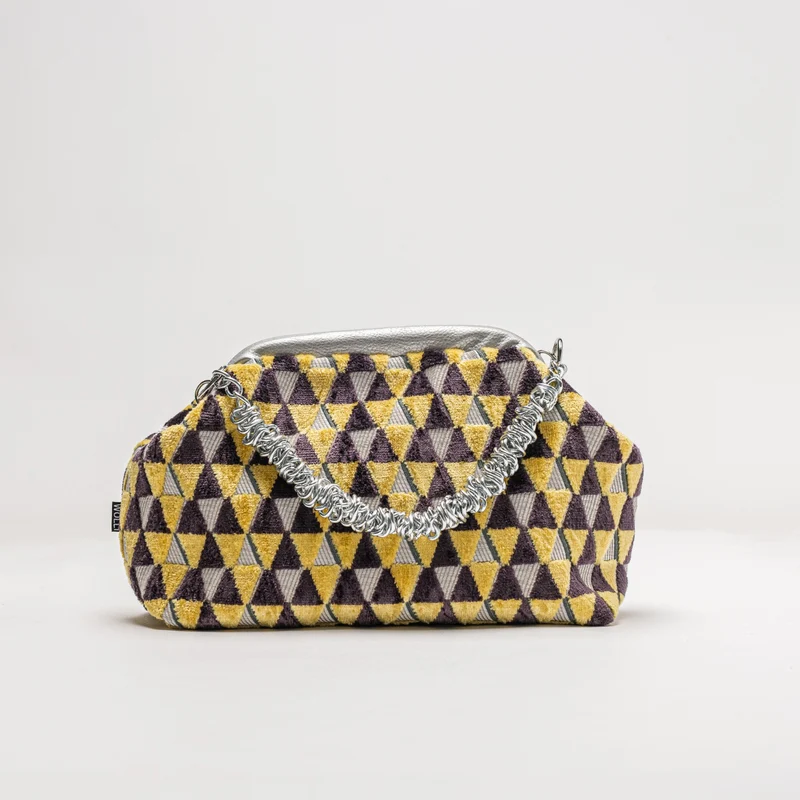 Klapp-Bag Karo gelb violett