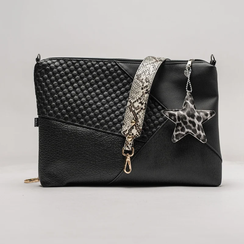 Cross-Body-Bag schwarz Punkte