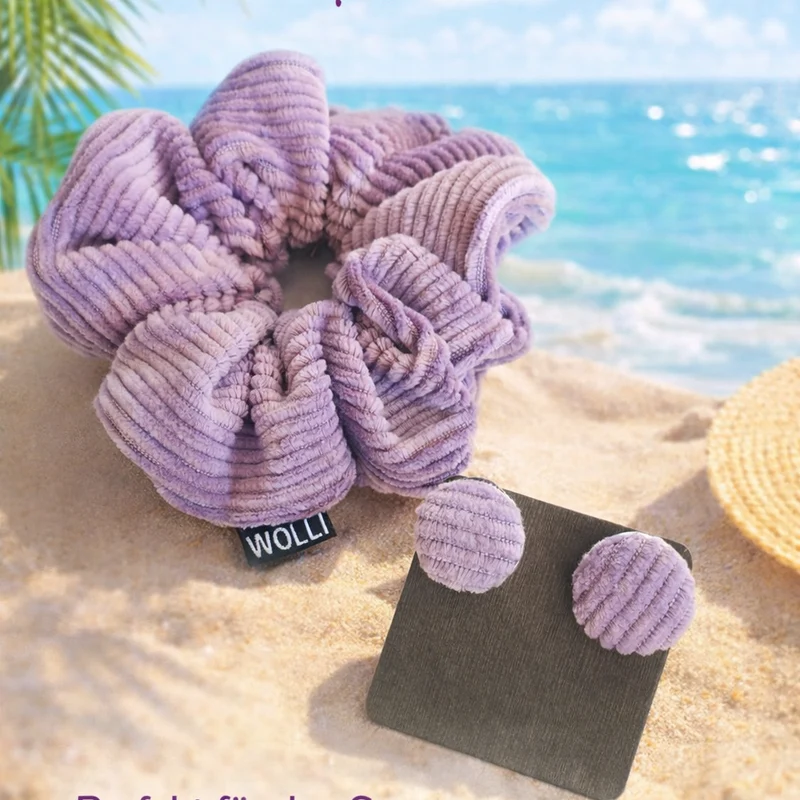 Scrunchies mit passenden Ohrringen Flieder