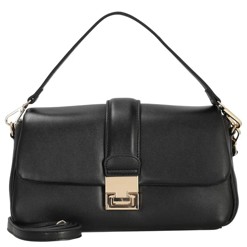 Seidenfelt Dalarna - Schultertasche 30 cm (black/gold)